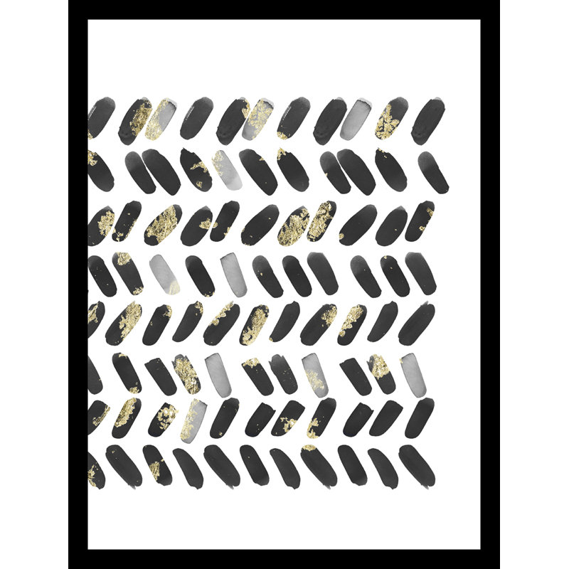 " Ridge Chain Wide Black/Gold 3 " by Studio NYC Design Painting Print, 52" H x 42" W x 2" D
