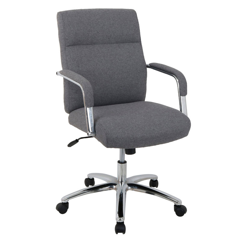 Gray High Back Fabric Task Chair with Chrome Base