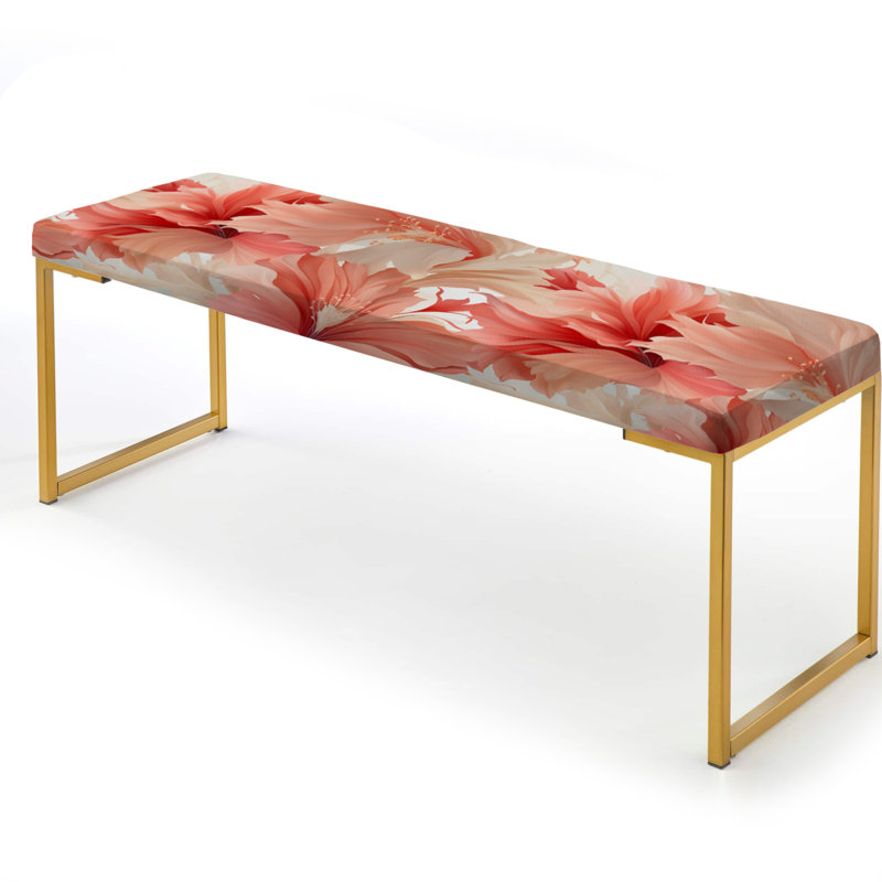 Tropical Whisper - motif tropical IV - banc rembourré doré