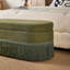 Banc de rangement rembourré en lin 39 po, repose-pieds ovale moderne pour la chambre à coucher ou le salon