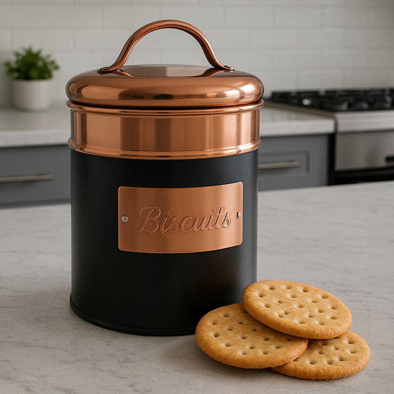 Metal Jar, Black/Copper