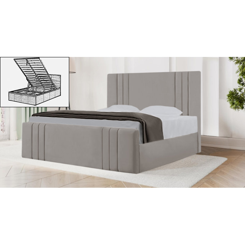 Annisten Storage Bed, Double (150 x 211 cm), Silver