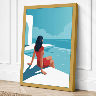 Poolside Summer Modern - Wrapped Canvas