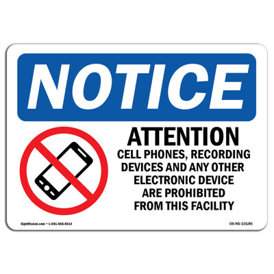 Panneau d’attention «Attention Cell Phones»