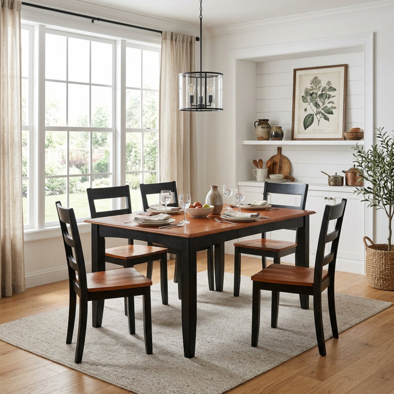 Solid Wood Top Dining Set