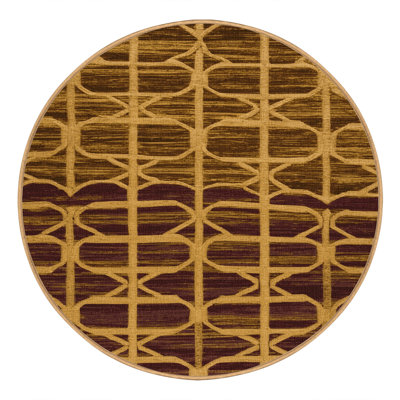 Machine Washable Trellis Brown Area Rug