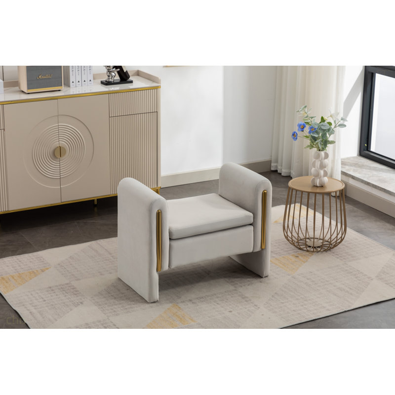 Banc de maquillage Velvet, Gris clair