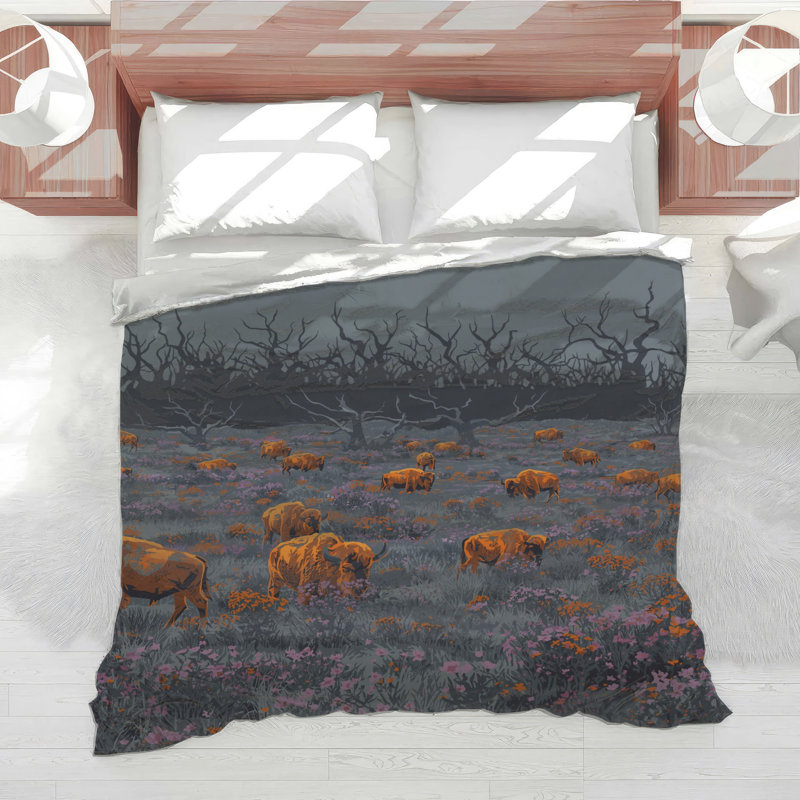 Édredon Buffalo In Wildflowers Field, Twin