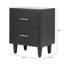 Jonylah 58cm Bedside Table for Bedroom Furniture, 2 Drawer Wooden Storage Cabinet with Black Finish
