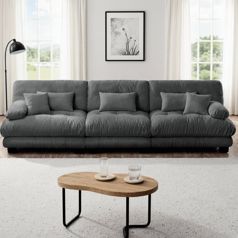 Canapé modulaire à 3 places Nimbus, Gris, H 35,4 po x l 133,8 po x P 36 po, 3