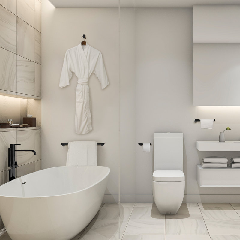 4 - Piece Bathroom Hardware Set, Matte Black