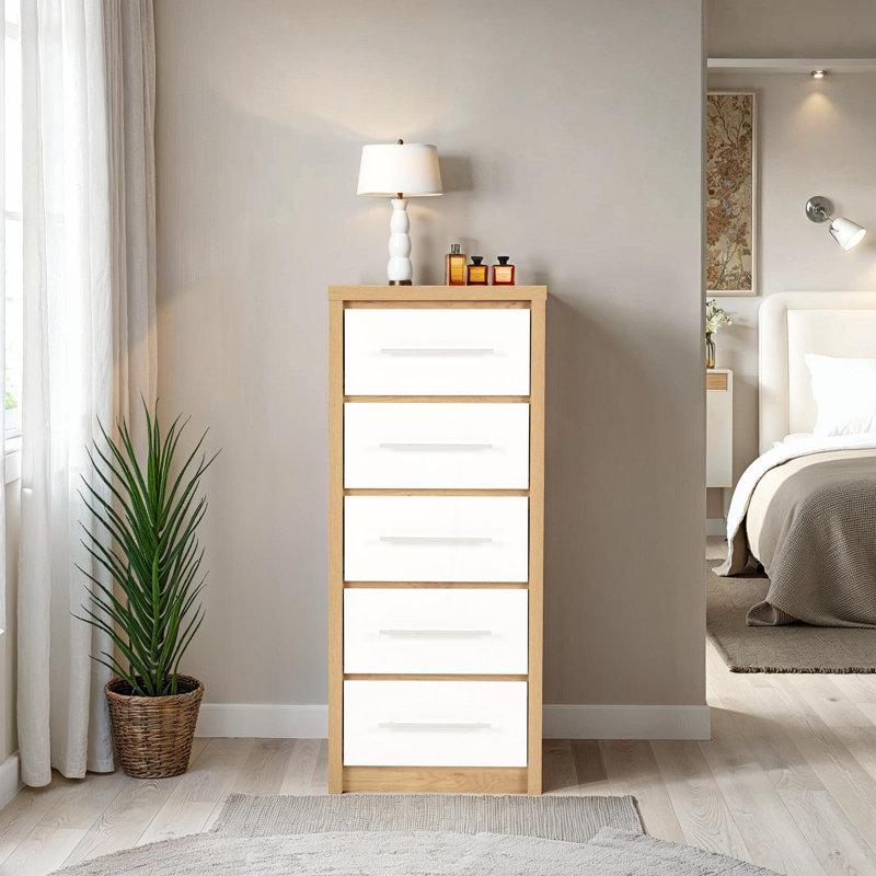 Louisa 5 Drawer Chest, White