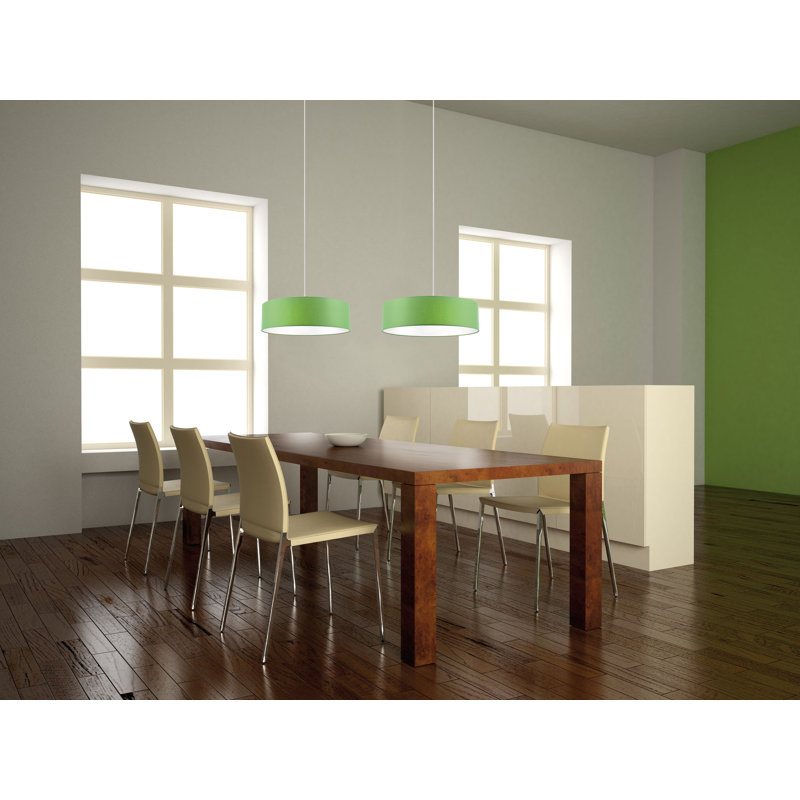 3 - Light Drum Pendant, Green, 120cm H x 60cm diameter