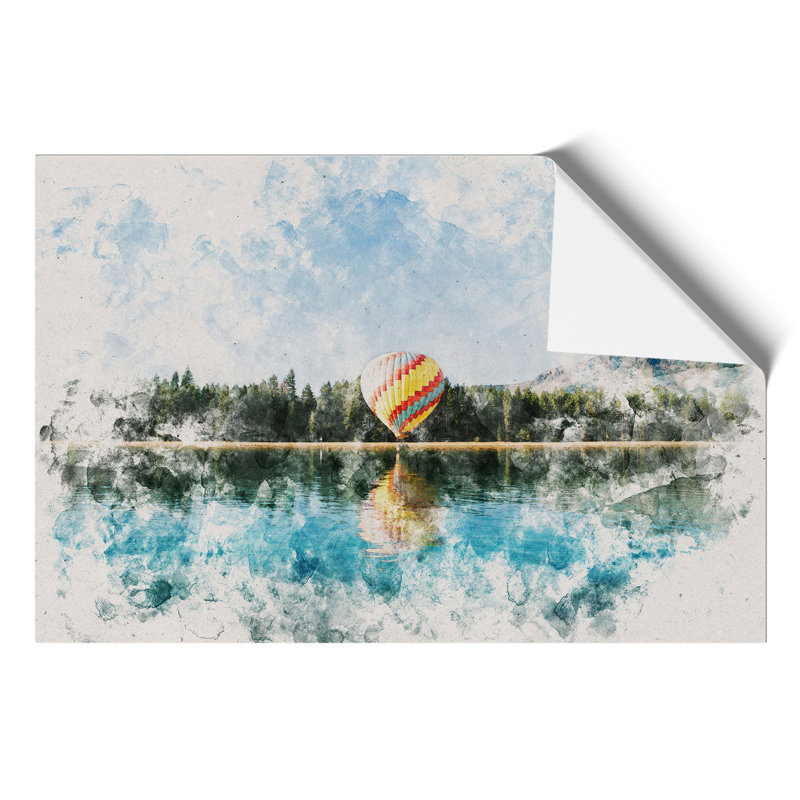 Hot Air Balloon Watercolour - Frameless Print, 59cm H x 84cm W x 0.1cm D