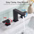 Square Widespread Bathroom Faucet 3 Hole, 2-handle Bathroom Sink Faucet with Drain Assembly-95856653-138193660