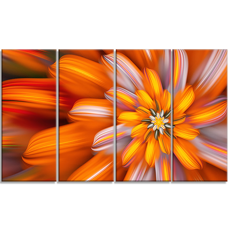 « massive orange fractal fleur », impression à multiples images sur toile
