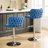 2pcs Adjustable Height Bar Stools In Blue - Pu Leather, 360° Swivel, Ergonomic Back With Waist Support, Heavy-duty Base 17.7 Inch Modern Leather Swivel Of 2 Seat 25-33 Inch, Blue, For Home Pub
