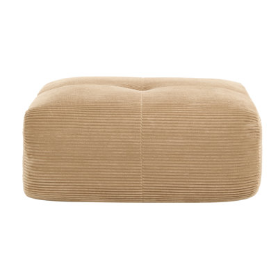 Canapé d'angle en velours côtelé camel avec coussins, tissu doux effet soie, prêt à l'emploi, accoudoirs incurvés et lisses, réglage multi-angles, assise en mousse haute résilience 32D, assise élargie pour plus de confort, 36,16