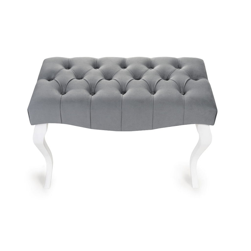 Bedroom Bench Ottoman, H40 x W80 x D40cm, Grey/White
