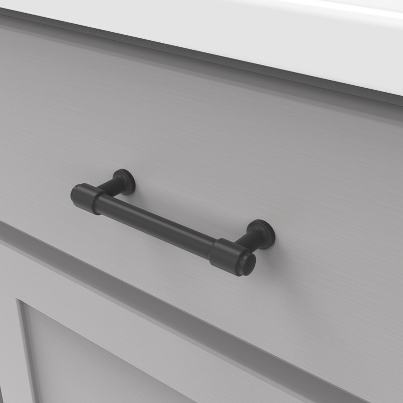 Piper Collection Bar Pull - 3-3/4" Center to Center Cabinet Pull Matte Black - Mid-century Modern Hardware for Drawers & Cabinets