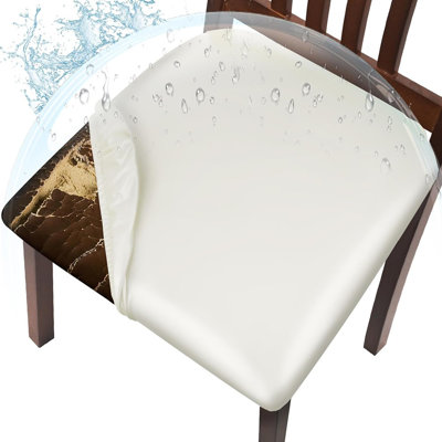 Housses de siège en cuir pour chaise de salle à manger - Blanc - Ensemble de 4