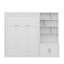 Lit escamotable double avec plusieurs tablettes de rangement et une armoire