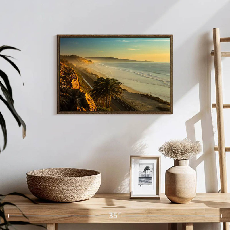 Coucher de soleil Torrey, 19 po x 13 po, Cadre flottant noyer