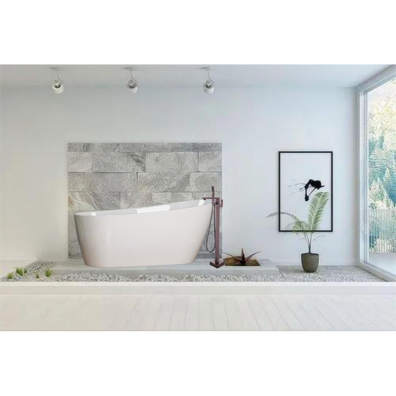55'' x 27.55'' Freestanding Soaking Acrylic Bathtub
