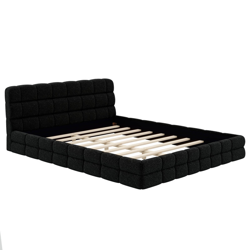 Lit télé tapissier Deb, Noir
