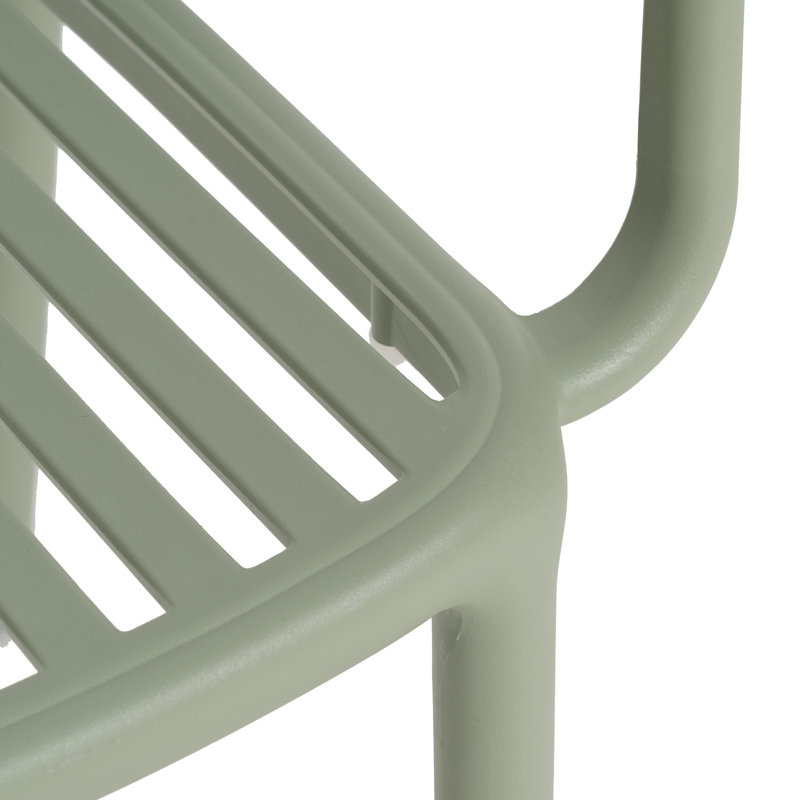 Stacking Patio Dining Armchair, Green
