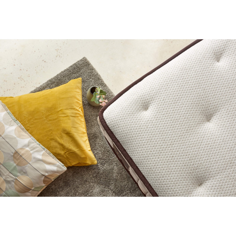 Luxury Hotel-Style Mattress, 63.0 x 79.0 x 11.8 Inches, Soft Knitted Fabric Cover, Single-Sided Padded, White & Brown | Perfect Comfort for Restful Sleep, Premium Quality for Home or Hospitality Use