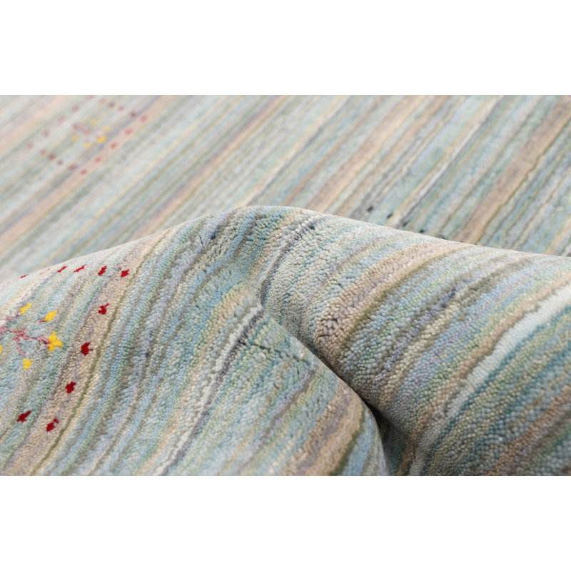 Tapis turquoise Kashkuli Gabbeh 5 pi 1 po x 7 pi 11 po