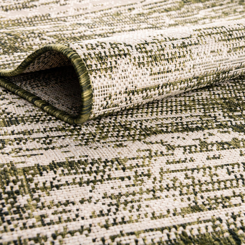 Green Cartago Indoor/Outdoor Modern Rug, Round 4'