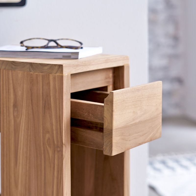 Eden 20 cm W Solid Wood Bedside Table