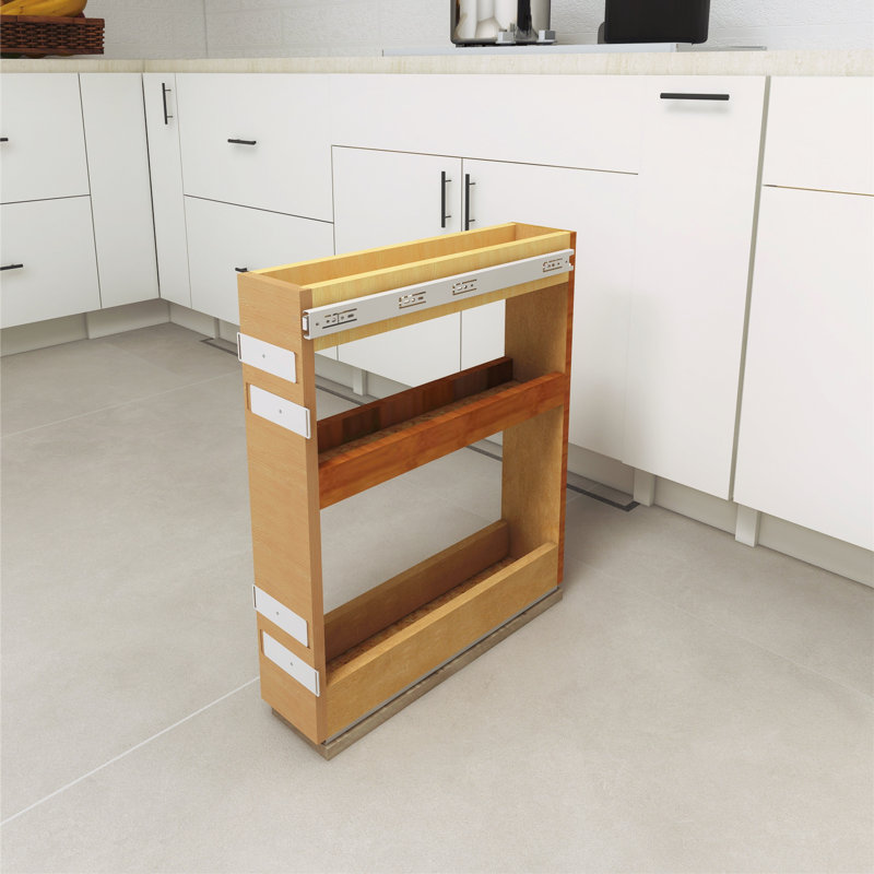 Slide-Out Spice Organizer for Base Cabinets Pullout spice drawer, 24" H x 5.5" W x 21" D