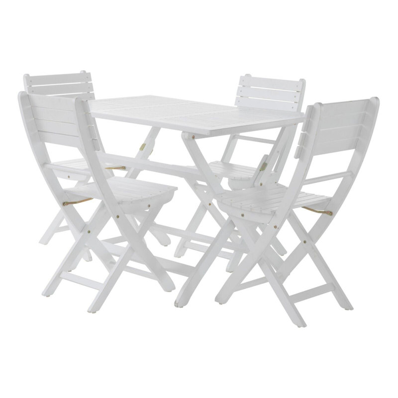 Ensemble de salle à manger pliable Positano, Blanc