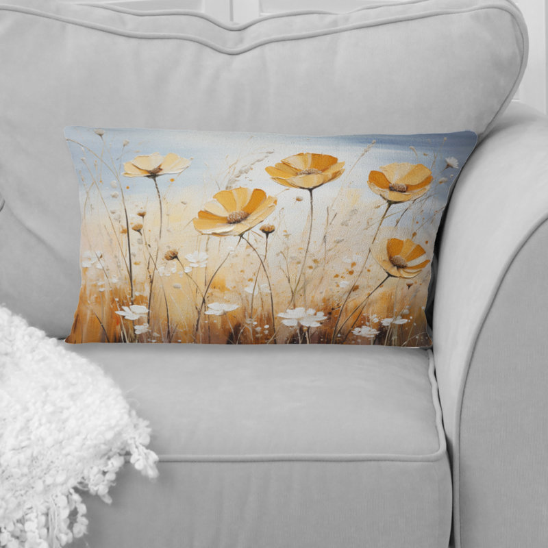 «Meadow Blooming» - Coussin décoratif imprimé coquelicots