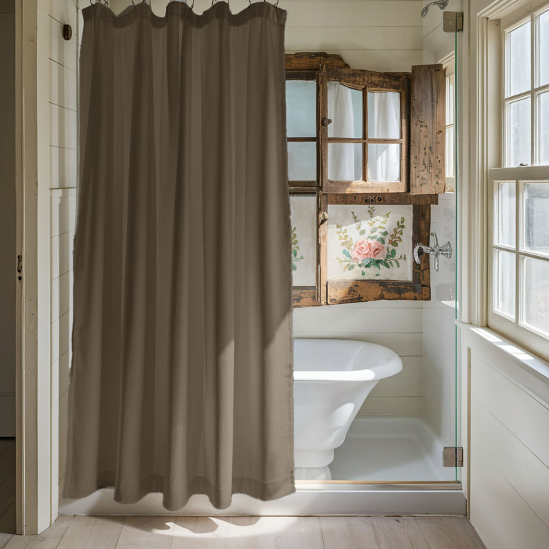 Rideau de douche Sienna Lattice - Premium, H 74 po x l 35 po, Douceur des pétales taupe