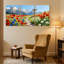 Assortiment de bouquets de montagne, coquelicots, paysage de fleurs, ensemble de 3 impressions sur toile-128545101