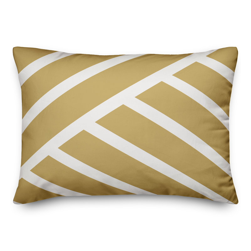 Abstract Outdoor Throw Pillow, Yellow