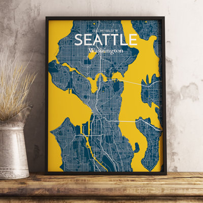 Seattle City Map - Unframed Graphic Art