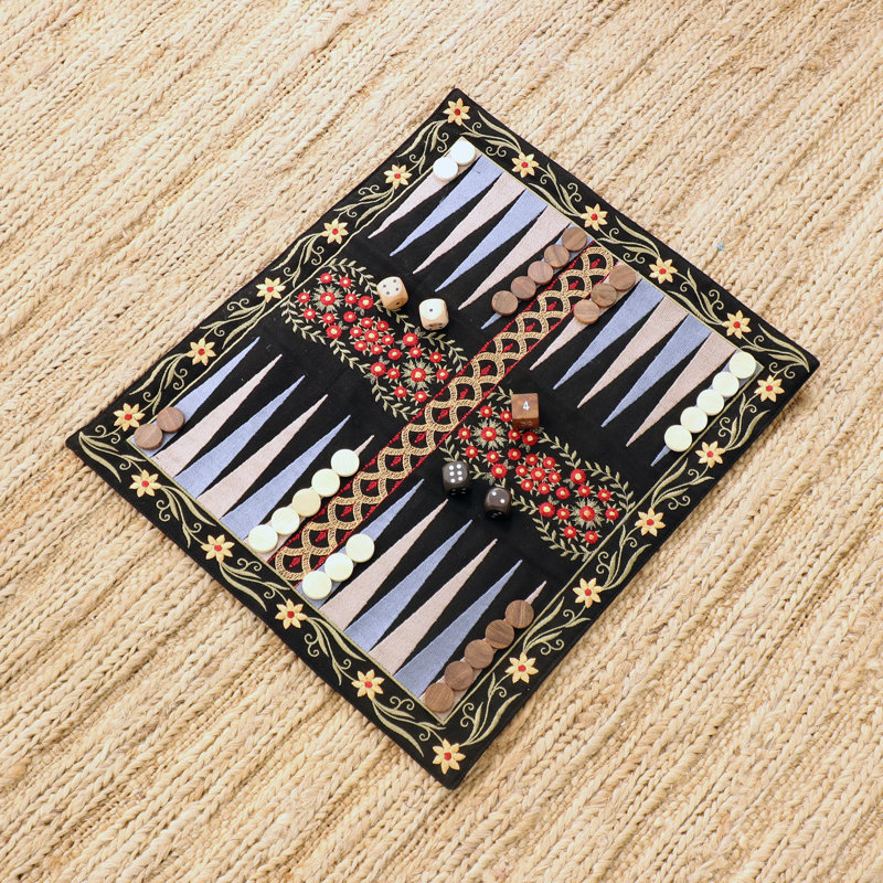 Backgammon de jardin fait à la main Felipa, Jaune