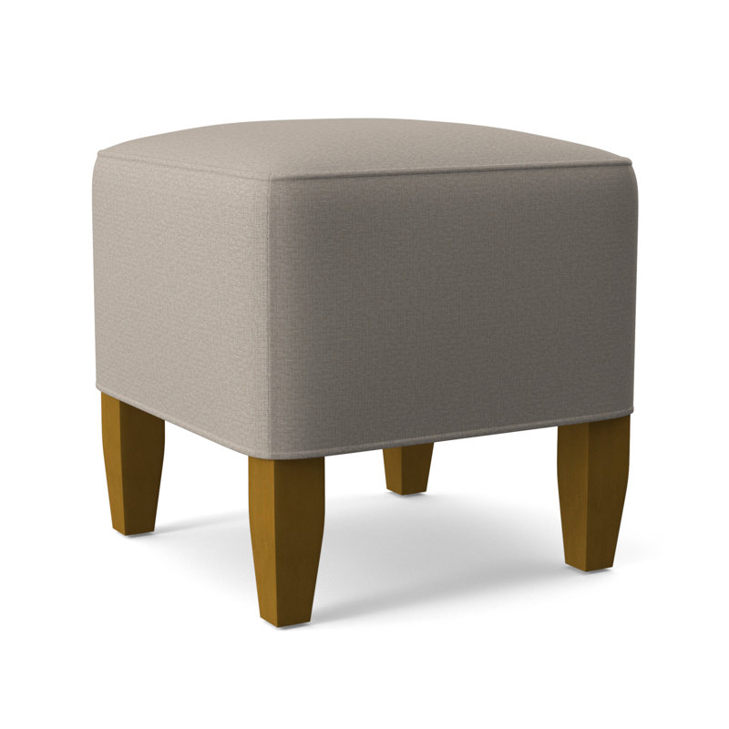 Brooklyn Upholstered Ottoman, Beige Performance Fabric; 0851-73, Honey Finish
