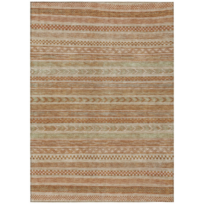 Luthyra Orange Washable Indoor-Outdoor Rug - LOOMLAN, 2'6" x 3'10"