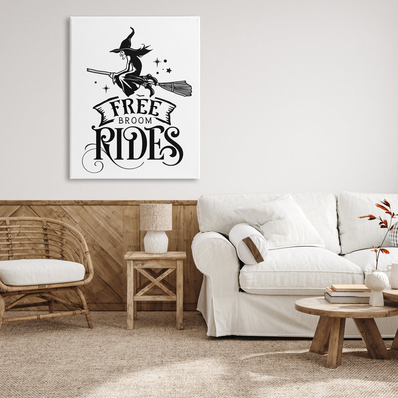 Free Broom Rides, H 48 po x l 36 po x P 1,5 po, Toile tendue