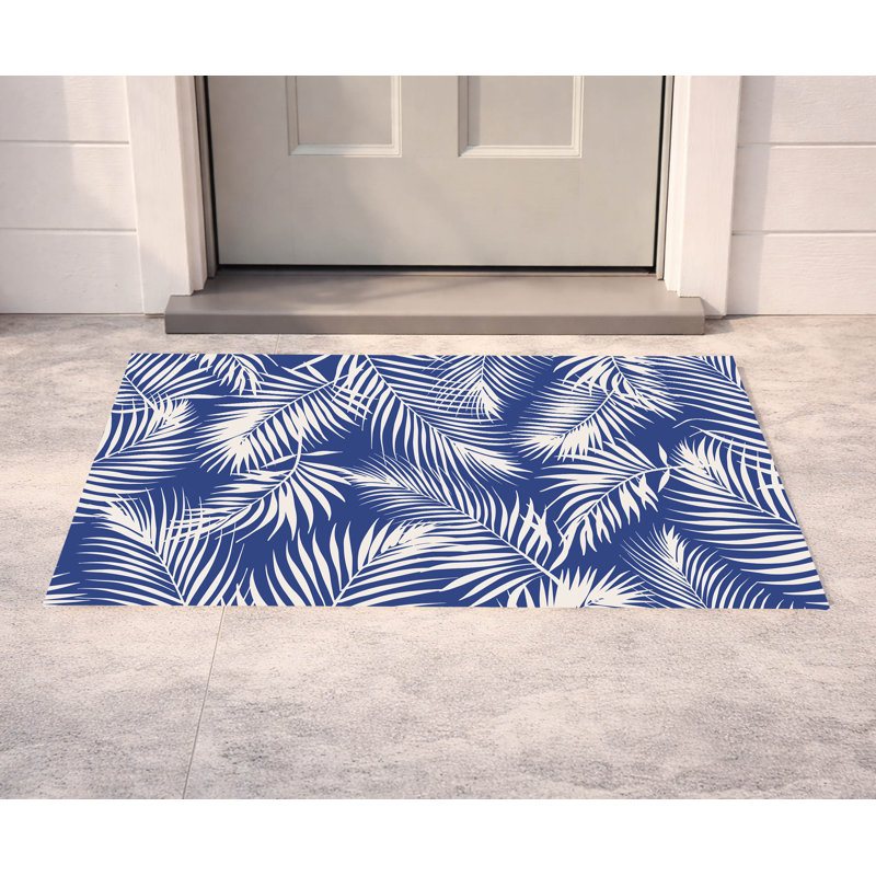 Paillasson Waving Palms, Marine, L 21 po x L 34 po