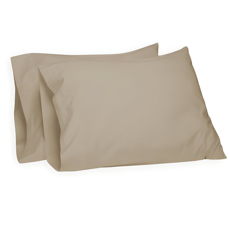 400TC Sateen Cotton Solid Pillowcases (Set Of 2), Taupe