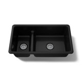 Iron Tones 33" L x 18.75" W Large/Medium Double-Bowl Kitchen Sink