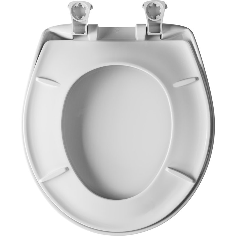 Siège de toilette rond en plastique, Blanc euro