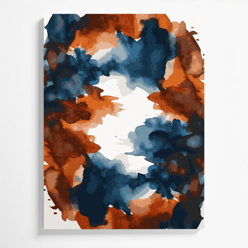 «Watercolor Landscape 7», art mural sur toile noire, H 20 po x l 24 po